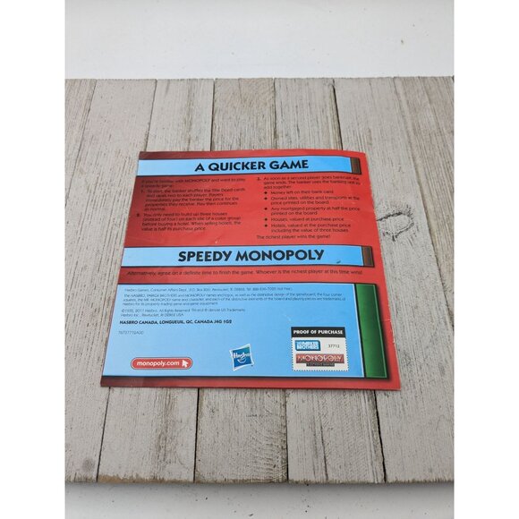 Monopoly Electronic Banking 2011 Replacement Game Board Instructions - Picture 8 of 12
